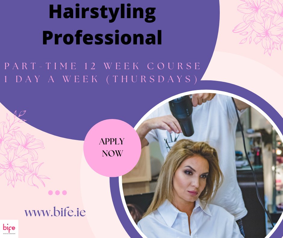BrayInstituteFE's tweet photo. This 12-week course (one day a week on Thursdays) is designed to give people an insight into the area of Professional Hairdressing.
Programme of study:
wash, blow-dry ,curl, up-styling
#hairstyling #blowdry #curls #upstyling #plc #furthereducation #bifecourses https://t.co/W9Uk9HPdHc