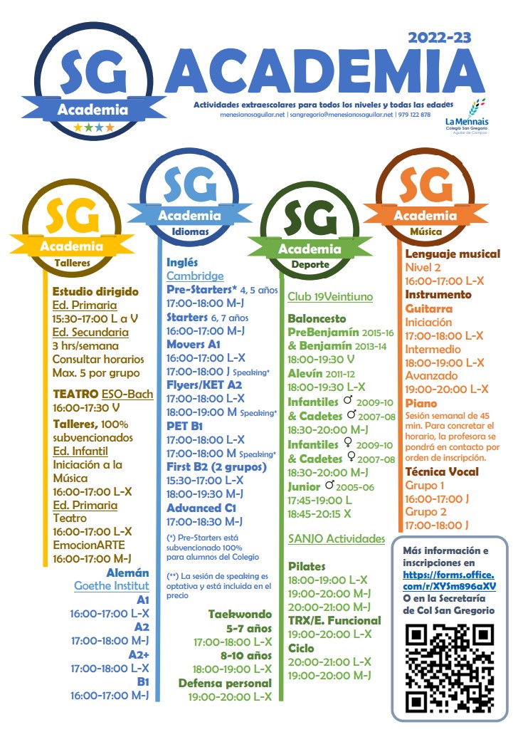colsangregorio's tweet photo. Actividades extraescolares 2022-23 en #AguilardeCampoo para todos.
Puedes ver todas las actividades, pulsando en el siguiente enlace: https://t.co/qMjCi5GuSi
Realiza la inscripción ONLINE de forma fácil y rápida, pulsando en el siguiente enlace
https://t.co/hM4khe1ZQM https://t.co/aN2Ch42AiI