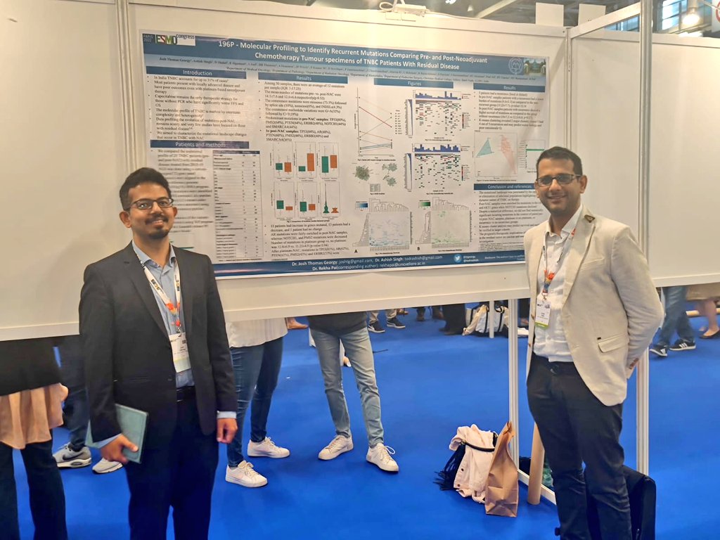 It was a privilege to present our data from Medical Oncology, @OffCMCVellore at #ESMO22. What happens to the molecular landscape of #tnbc after neoadjuvant chemotherapy?  @MyESMO @todrashish #rekhapai @ajoel_84 @divyathumaty @ajoyojohn @rajutchacko thread👇..