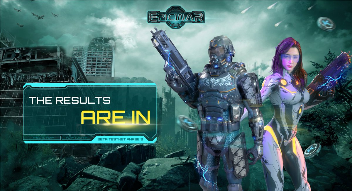Winner Announcement 

The results are in. Congratulations to the winners and thank the Community for joining Epic Wat Beta Testnet event!

Log-in & Check the results: portal.epicwar.io
#EpicWar #F2P2E #Epiceros