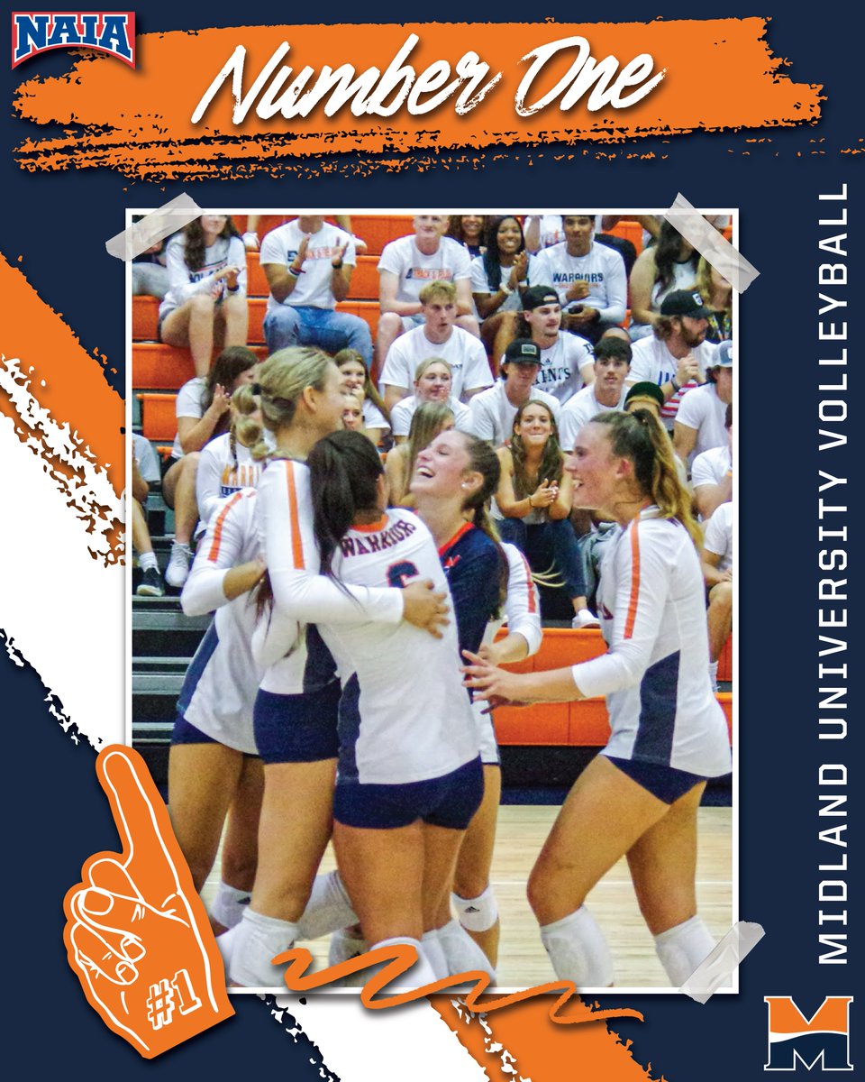 YOUR <a href="/Midland_VBall/">Midland Volleyball</a> team is the new NUMBER 1 in the NAIA Coaches' Poll!! #WarriorNation 

naia.org/sports/wvball/…