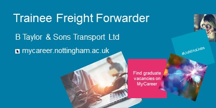 Deliver your future with this exciting role as a Trainee Freight Forwarder! 🚛🚢🚗Provide effective & efficient service with full training and take the business to a whole new level 📈 ow.ly/cX2Q50KEsOM #UoNHotJobs