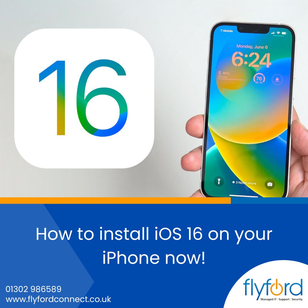 FlyfordConnect's tweet photo. iOS 16 is here for Apple Devices.

Before doing any updates, make sure to back up your iPhone. 
Once your phone has finished backing up, go to "Settings" > "General" > Software Update" > there you should see iOS 16 ready to update too.

#security #ios #iphone #ios16 #apple https://t.co/F3vokwZxI2