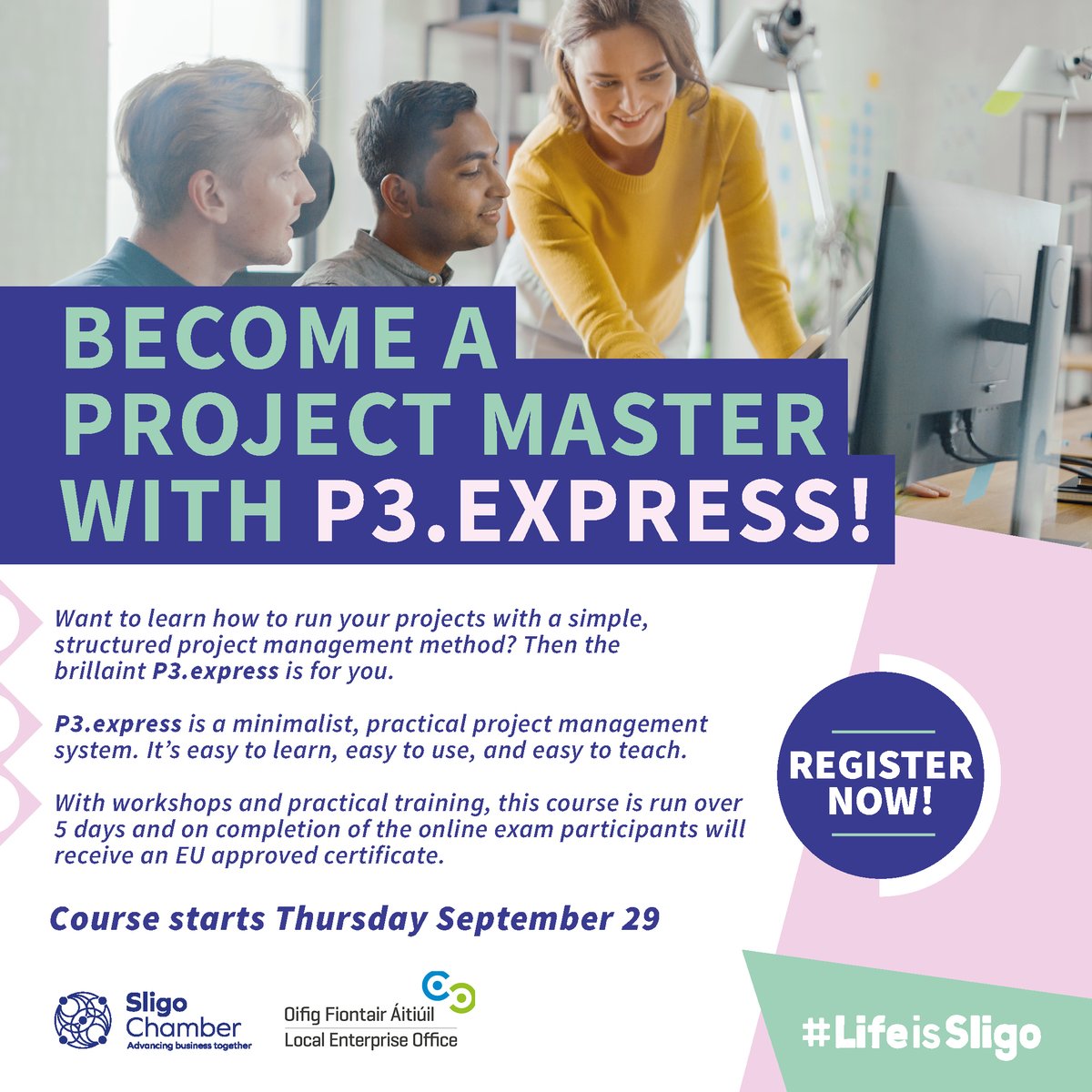 Managing a project requires a particular skill set - and you can learn it for FREE. With P3.express, you’ll acquire high-level project management skills. Course starting September 29th

Register here: localenterprise.ie/Sligo/Training…

#P3Express #ProjectManagement  #UpSkill