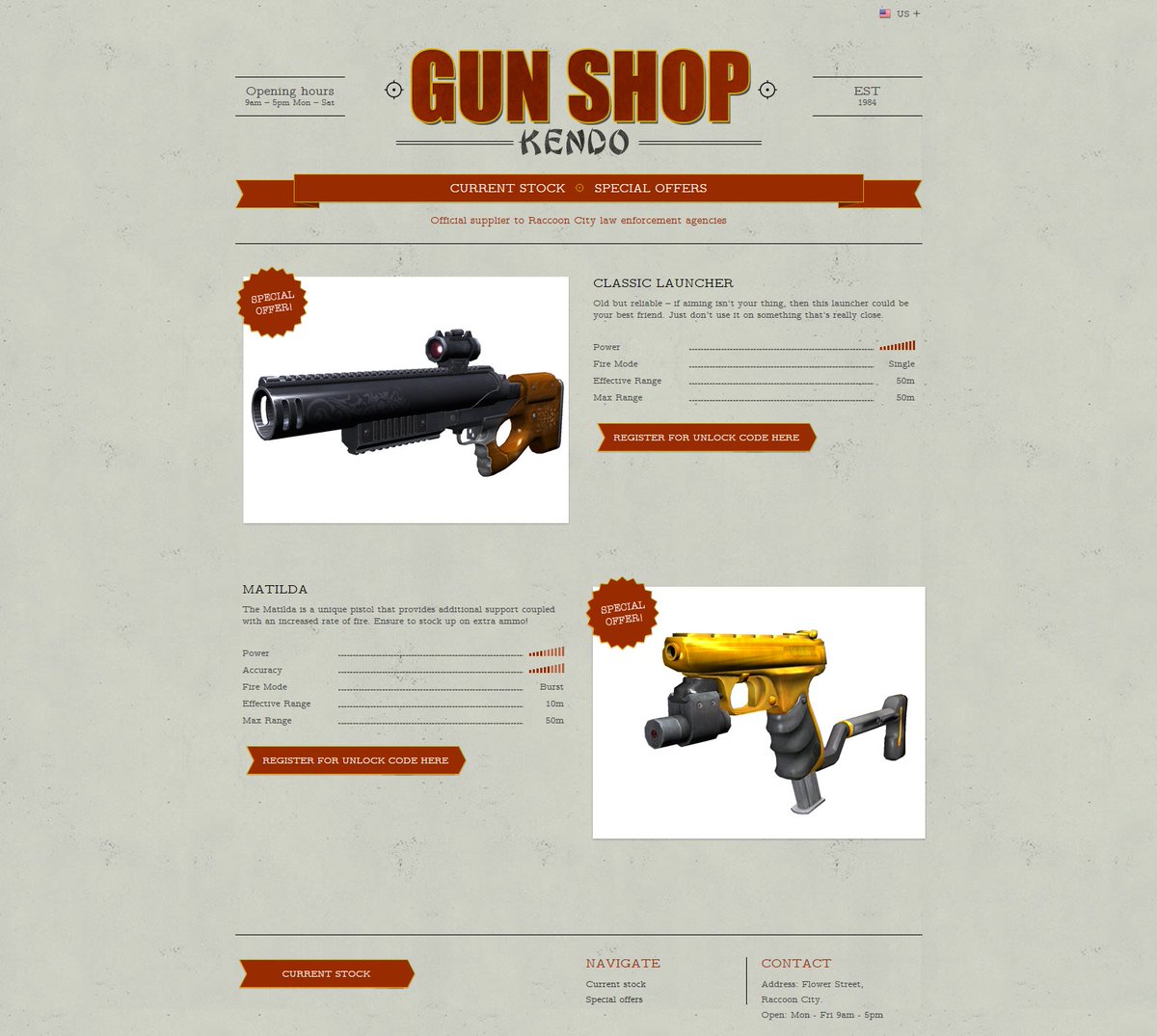 Check out the wide range of weaponry only available from Robert Kendo's Gun Shop! Thanks to <a href="/USS_CMD/">Rodney S. Holbrook</a> for smuggling this out from Raccoon City! More assets from 'Inserted Evil': crimson-head.com/articles/inser…
#ResidentEvil #Capcom