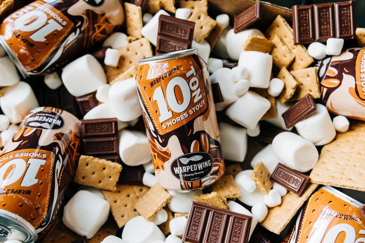 WarpedWing's tweet photo. You're killing me, Smalls. These are s'mores stuff, 'kay? Pay attention.

This ooey-gooey campfire concoction returns tomorrow! Snag a 6pk or enjoy a pour of #10TON #SmoresStout on tap at any WW Taproom beginning Thurs, 9/15.

7.0% ABV
30 IBU
$10.99 6pk

https://t.co/jGu1UcStgr https://t.co/FNSUMrR0Ej