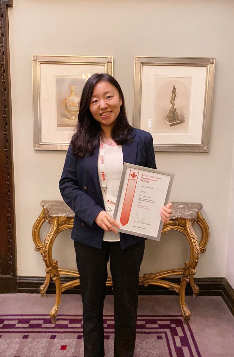 TingCai1004's tweet photo. Excited to be awarded #BIHS2022 Poster Prize. 
Many thanks to my supervisor @jamessheppard48, the funder of my DPhil study @TheBHF, and my department @OxPrimaryCare. https://t.co/zu66vTsFbL
