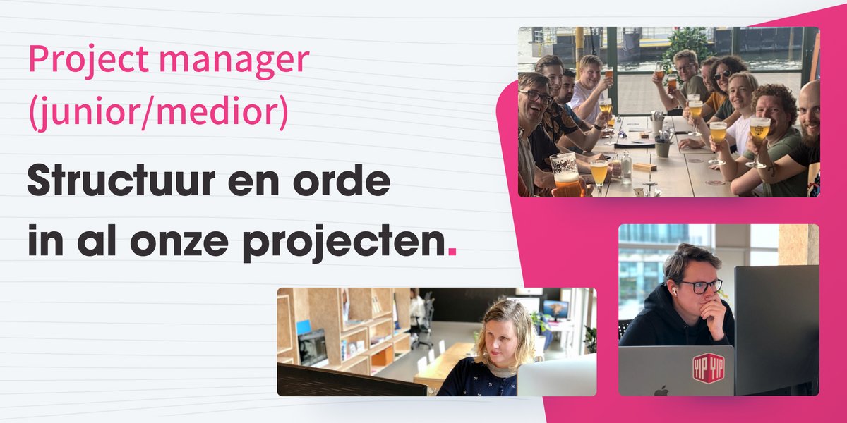 Ben jij onze nieuwe (junior/medior) Project Manager die het centrale aanspreekpunt wordt voor projecten en daar structuur in aan brengt? Dan zijn wij op zoek naar jou! yipyip.nl/vacatures/proj…  #projectmanager #vacature #junior #medior #solliciteren