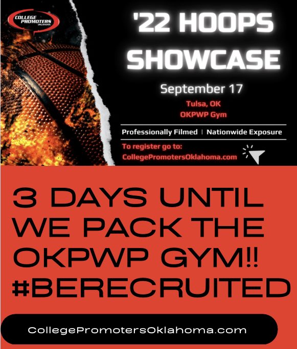 OklahomaRecruit's tweet photo. #CPOKShowcase! Cant wait to have multiple College programs in Tulsa, evaluating some the strong High School talent in this state as well as surrounding areas! It’s gonna be a great event!
💥💥 Boys and Girls check-In starts at 8:30am!
#LetsGo
#BeEvaluated
#BeRecruited
#CPOK https://t.co/9aIsmg5GI5