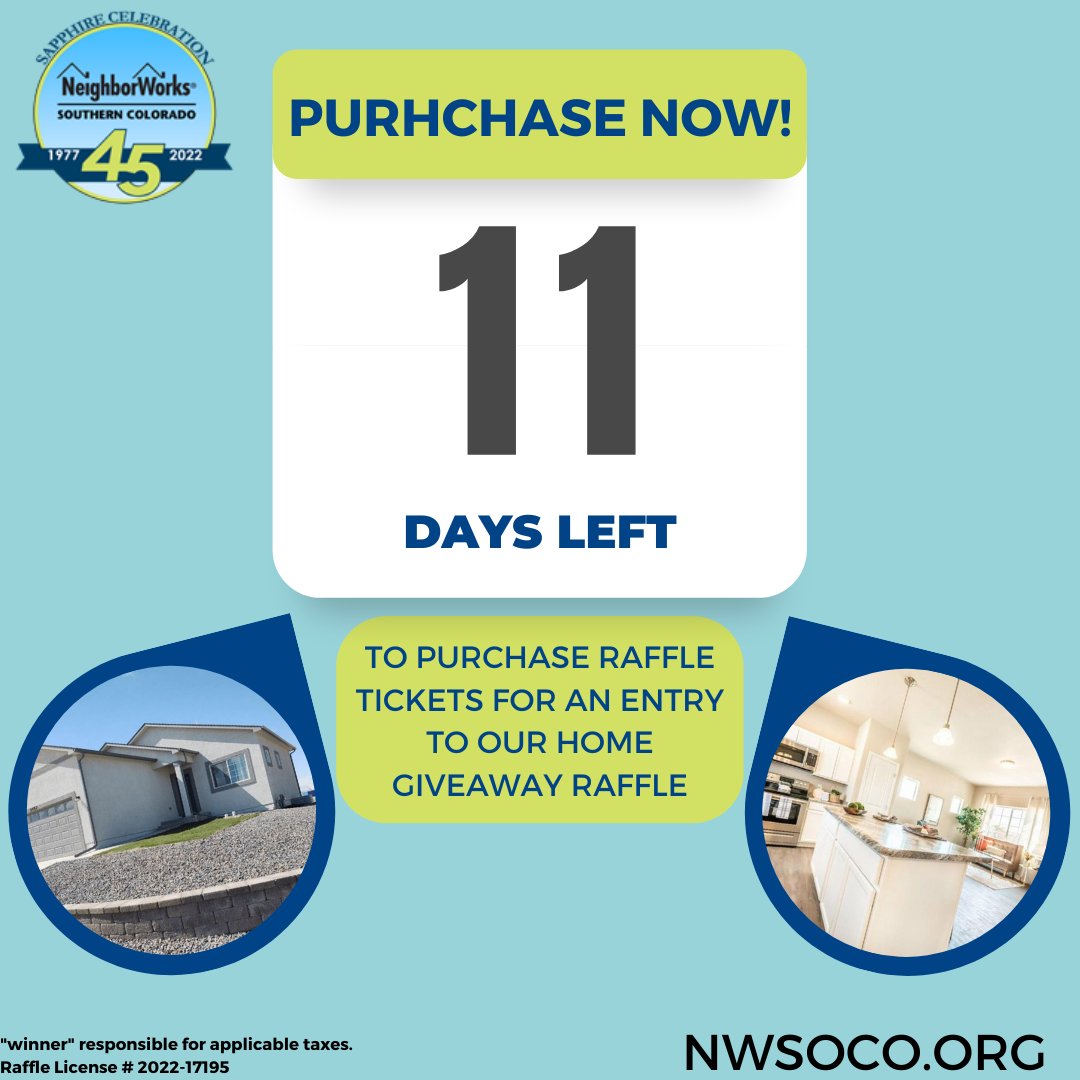nwsoco's tweet image. There will be one lucky winner and it could be YOU! 🥇
All it takes is one ticket to win, just over 500 entries for the house raffle, the odds of winning are phenomenal!
Don't miss your chance to win this 🏠
$365,000 home! 
BUY YOUR TICKET TODAY! 🎟
nwsoco.org/sapphire-celeb…
