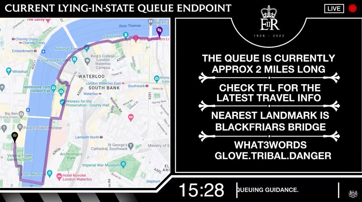 What live info on how big the queue is? Here you go: youtube.com/watch?v=9NpZuG…