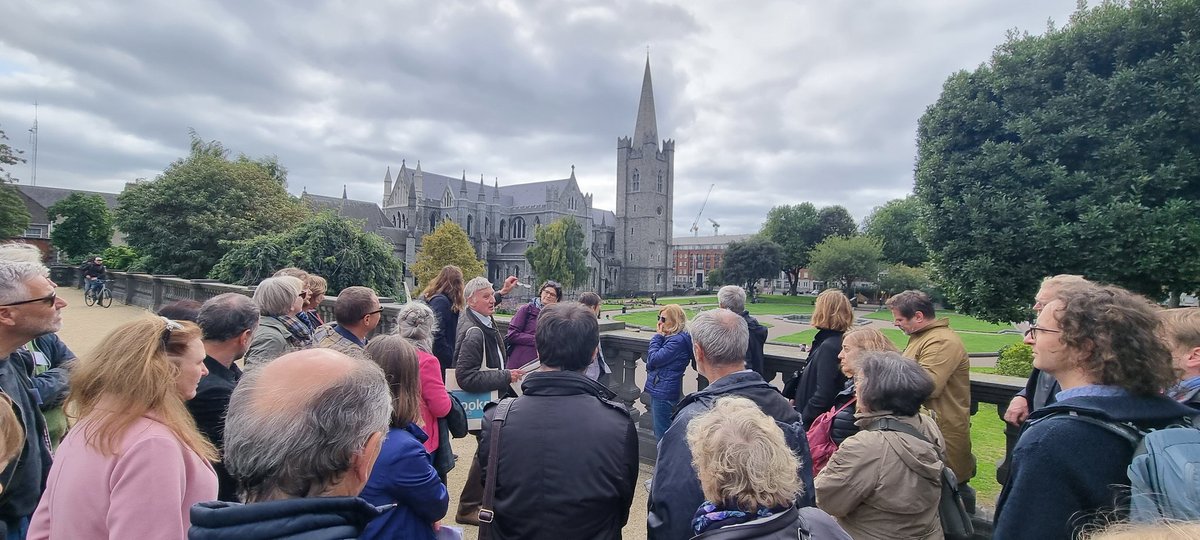 IHTA_RIA's tweet photo. Howard Clarke @RMcMnow painting a picture of what Dublin Castle walls, St Patrick's Cathedral and the Iveagh Buildings were like at various stages in their histories #ICHT2022 https://t.co/rHqIIAqQYW