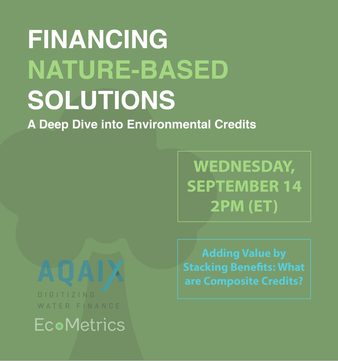 Reminder: If you're interested in learning more about composite credits &amp; how to use credits to finance nature-based solutions, be sure to register &amp; tune in to today's webinar - if you can't make it, be sure to register and a recording will be sent to you ow.ly/YxNC50KJ8tv