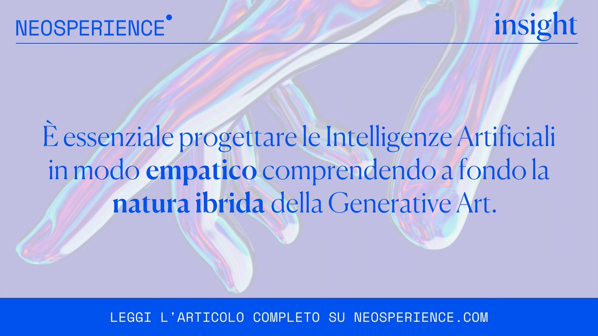 L'utilizzo di reti neurali sempre più avanzate ha cambiato a tutti gli effetti il modo di intendere l’arte.

La #GenerativeArt ha conquistato il mondo del Web e il mercato degli #NFT: come utilizzarla preservando la privacy dei soggetti?

Scopri di più ➡️bit.ly/3ddl9GB