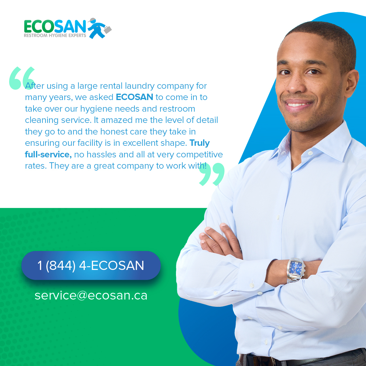 ECOSAN Hygiene is proud to provide consistent, reliable service that transforms businesses. Visit our website today to hear directly from our satisfied clients! ecosan.ca/testamonials