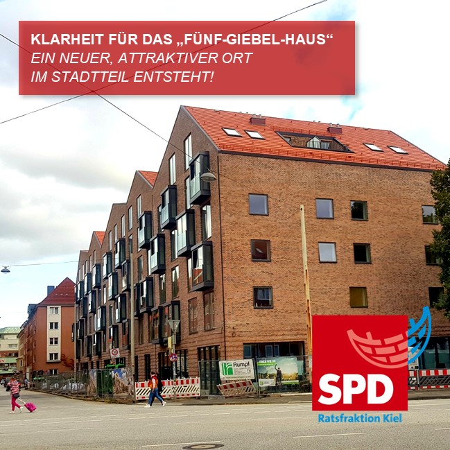 Bald ist das Fünf-Giebel-Haus fertig. Wir begrüßen, dass es Klarheit in der Frage um die Alnatura-Ansiedlung gibt. Das Bauvorhaben wird das Viertel beleben und insgesamt auch positive Effekte auf die Holtenauer Straße haben. Hier einsteht ein attraktiver Ort im Stadtteil! (F)