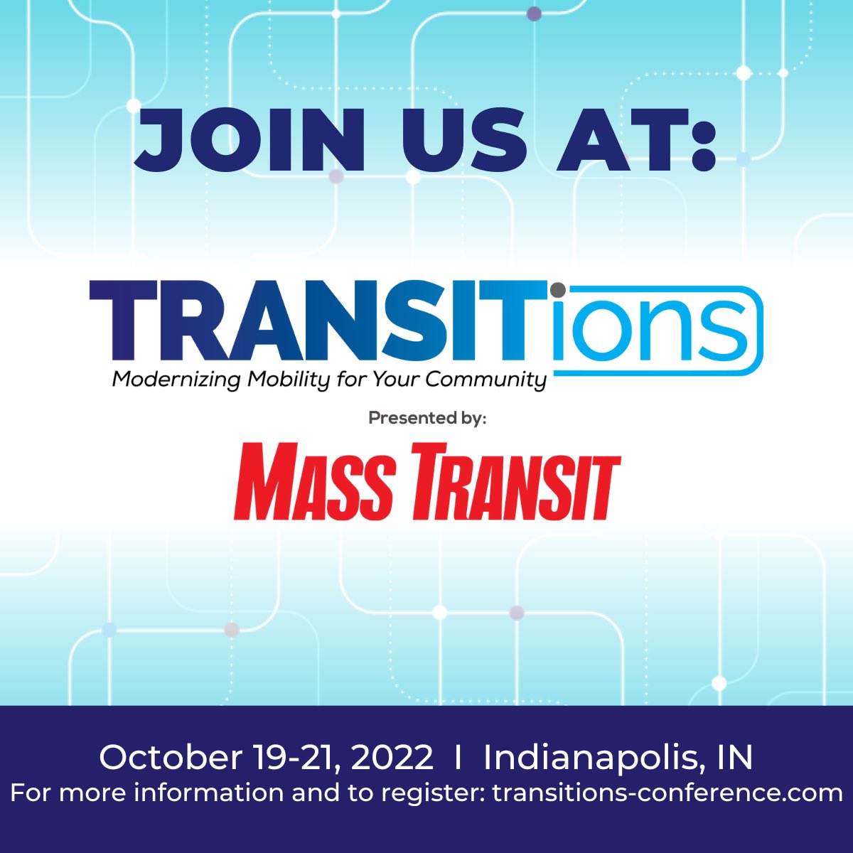 📣📣 Join Mass Transit this October for the TRANSITions Conference to learn how to Modernize your transit agency for the future!  Register today: transitions-conference.com