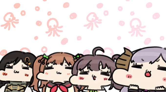 ワイワイとした楽しいスプラコラボですね('◇')#メアリのお部屋 #メアリのメモリー #巴絵 #ちぇり絵 #祭絵 