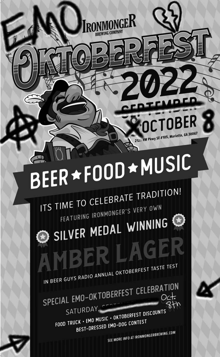 EMO-Oktoberfest, Saturday, October 8th, only at Ironmonger Brewing