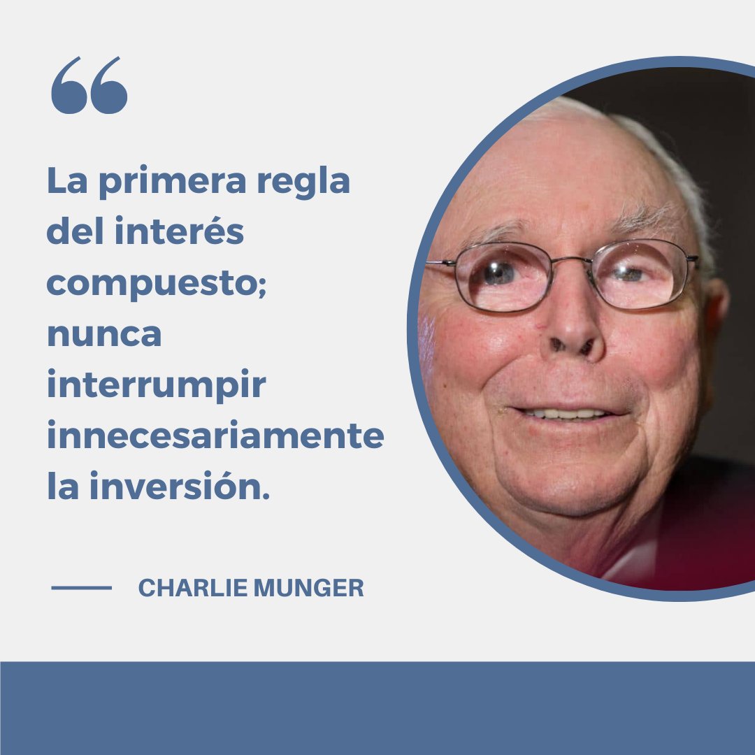 VPaullierCia's tweet photo. 🔹Según Charlie Munger, vicepresidente de Berkshire Hathaway y socio eterno de Warren Buffett,  nunca debemos interrumpir innecesariamente la inversión. 

🔹¿Pero cómo lo logramos? Descubrilo en nuestro nuevo artículo👉https://t.co/lSQaWH9rlH https://t.co/MXr6tuYuwI