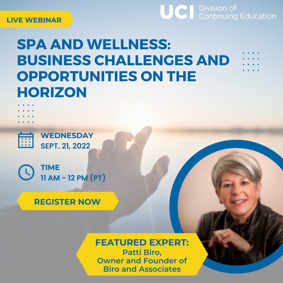 We hope you'll join us for an upcoming webinar with Patti Biro, owner and founder of Biro and Associates, to explore some of the fundamental shifts in the world of wellness. Register today!
bit.ly/3JRyZdu
