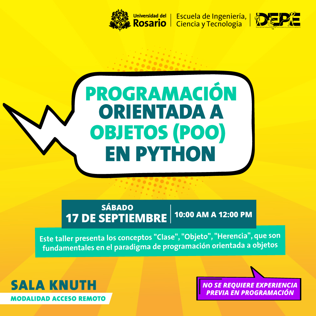 En esta sesión conocerás el enfoque orientado a objetos para crear programas en Python, lo cual te permitirá modelar problemas complejos y elaborar software más sofisticados.

¡Te esperamos!
Inscríbete sin costo aquí: shorturl.at/lpBDJ