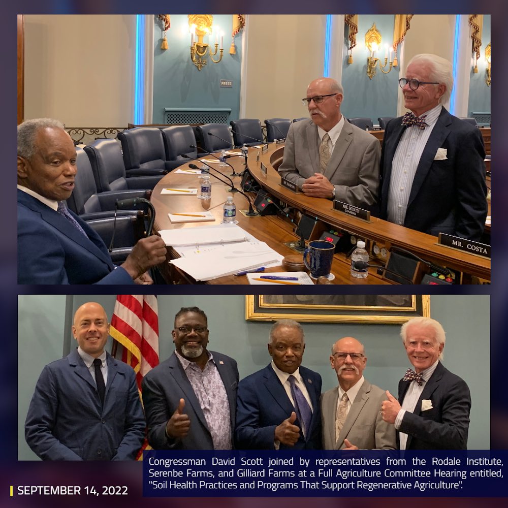 Today, I am pleased to be hosting my friends from <a href="/RodaleInstitute/">Rodale Institute</a>, <a href="/SerenbeFarms/">Serenbe Farms</a>, and <a href="/GilliardFarms/">Gilliard Farms</a> in Washington D.C. for a full <a href="/HouseAgDems/">House Agriculture Committee Democrats</a> committee hearing to discuss supporting regenerative agriculture and soil health for farms in Georgia and across the country.