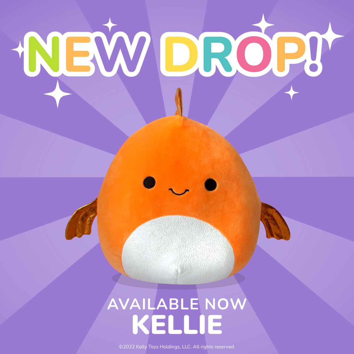 squishmallows's tweet image. Kellie the goldfish travels to a different beach every weekend no matter how far, and now she’s here to join your #SquishmallowsSquad! 🧡💦