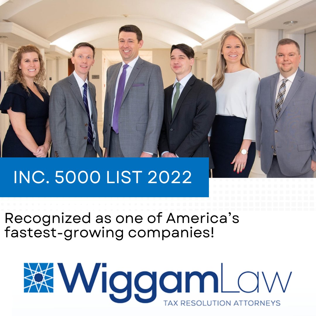 Wiggam_Law's tweet photo. Wiggam Law is excited to announce that we have been recognized by the 2022 Inc. 5000 list as one of America’s fastest-growing companies! 

#TaxExperts #Inc5000 https://t.co/pVrx2Jvwr1