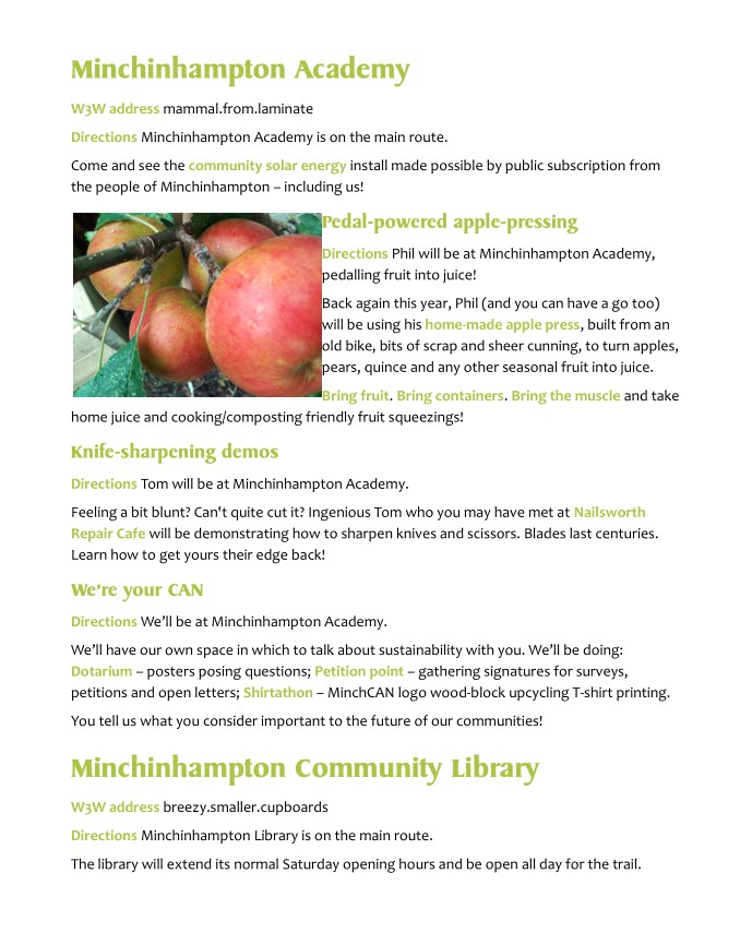 CanMinch's tweet photo. So here's what's happening for #minchCANtrail at the moment... Saturday 24th
#BrimscombeMill #Charlea @KnappFarmUK @johntree1981 @MinchChurch @MinchAcademy @minchinlib #GemmaPitman @WildStroud ... https://t.co/uDb28rqi9d