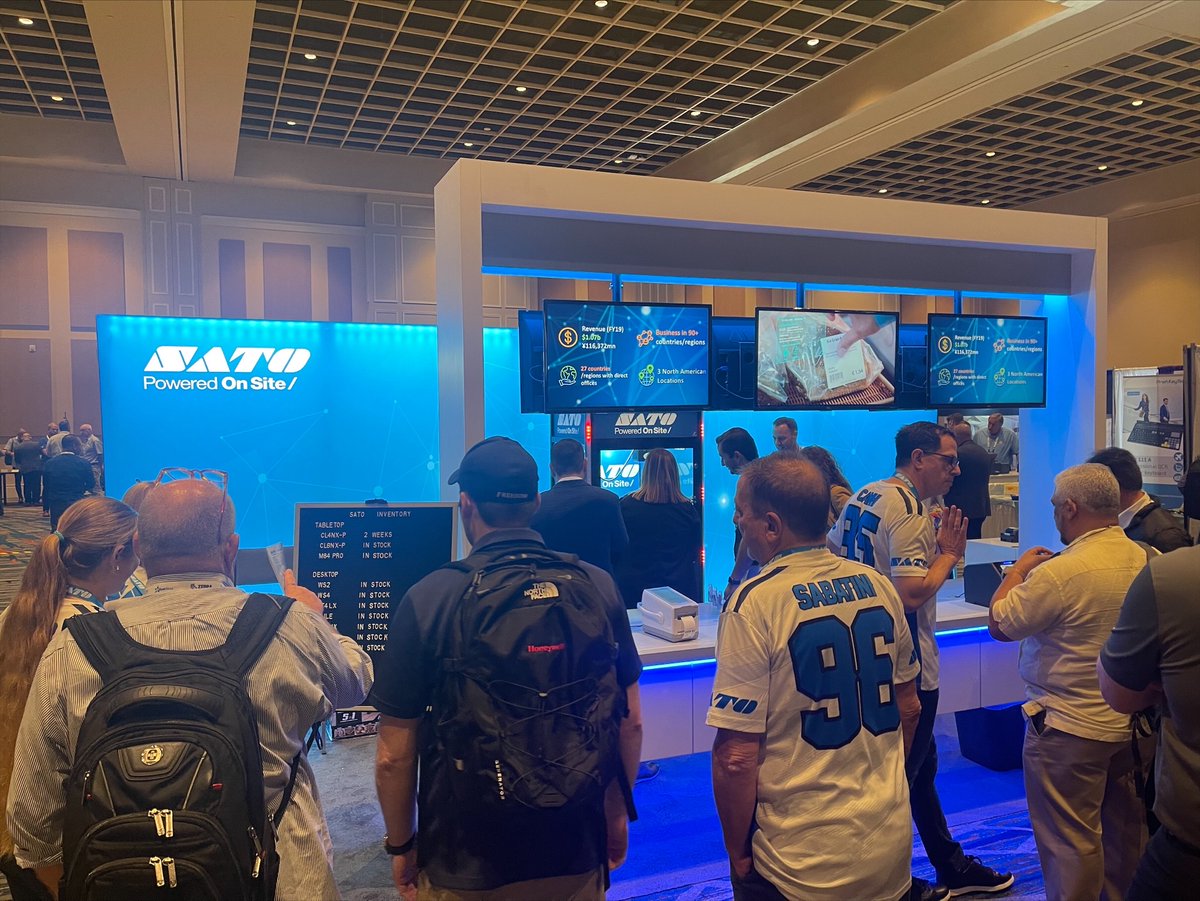 SATOamerica's tweet photo. Another successful #VARTECH2022 for Team #SATO!  Watch this video to learn more about our new #partner program with exclusive benefits for #SATO premium partners! https://t.co/h1Db9IkaA8 https://t.co/sO8DPUaSo0