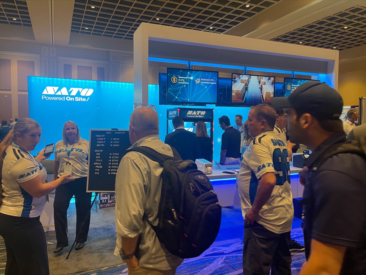 SATOamerica's tweet photo. Another successful #VARTECH2022 for Team #SATO!  Watch this video to learn more about our new #partner program with exclusive benefits for #SATO premium partners! https://t.co/h1Db9IkaA8 https://t.co/sO8DPUaSo0