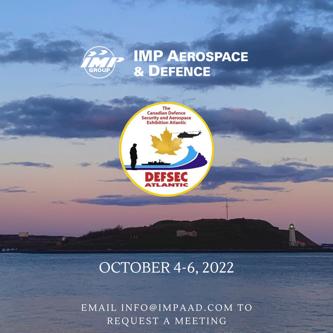 IMP_AAD's tweet image. IMP Aerospace and Defence is heading to @DEFSECAtlantic! Looking forward to seeing our customers and partners in #Halifax. #DEFSECATL #DEFSEC #KeepingYouMissionReady