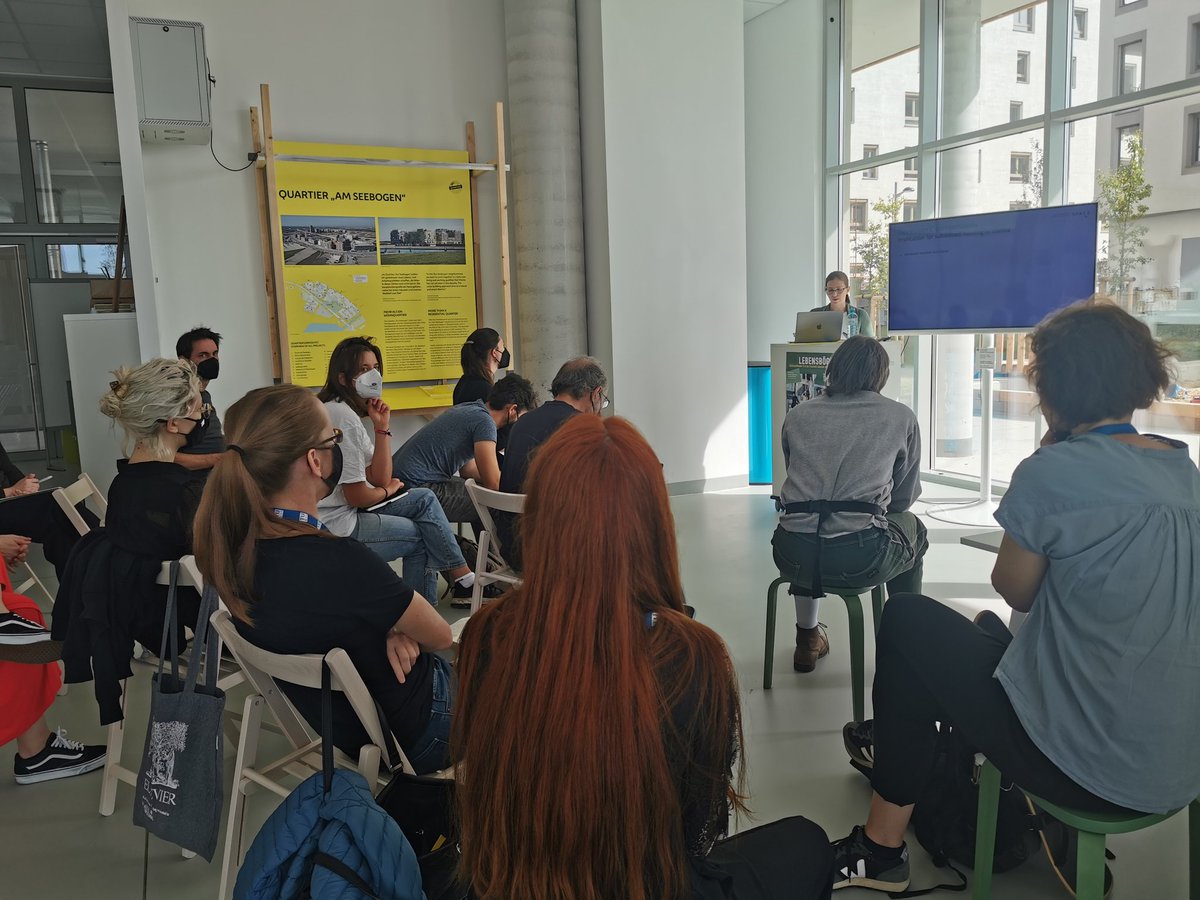 CDlabaja's tweet photo. Impressions from our yesterdays walk through the #Seestadt in the realm of #IBAresearchlab2022
, were Camilo Molina and me gave some insides of our Seestadt Monitoring. And some impressions from the talk of Ana Rogojanu and @GeorgWolfmayr about @SPACE_FWF
 #Seestadtmonitoring https://t.co/VCxUiRiDfO