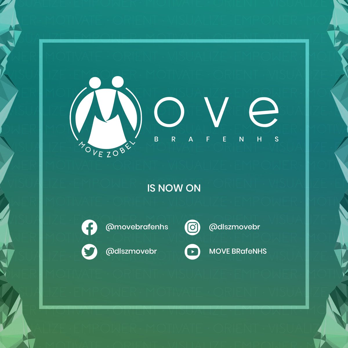 zobelmove's tweet photo. MOVErs, we are now introMOVING more platforms!💚🚛  

We are excited to inform you that we are now on Instagram, Twitter, and YouTube!📱

Facebook: @movebrafenhs
Instagram: @dlszmovebr
Twitter: @dlszmovebr
Youtube Channel: MOVE BRafeNHS

#MOVE23 #MOVEwithMOVE https://t.co/wO3lDV0KzM