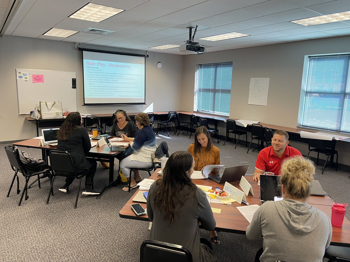 Level 1 training at St. Clair ROE with some AMAZING educators planning and role playing coaching scenarios. #CCC4all