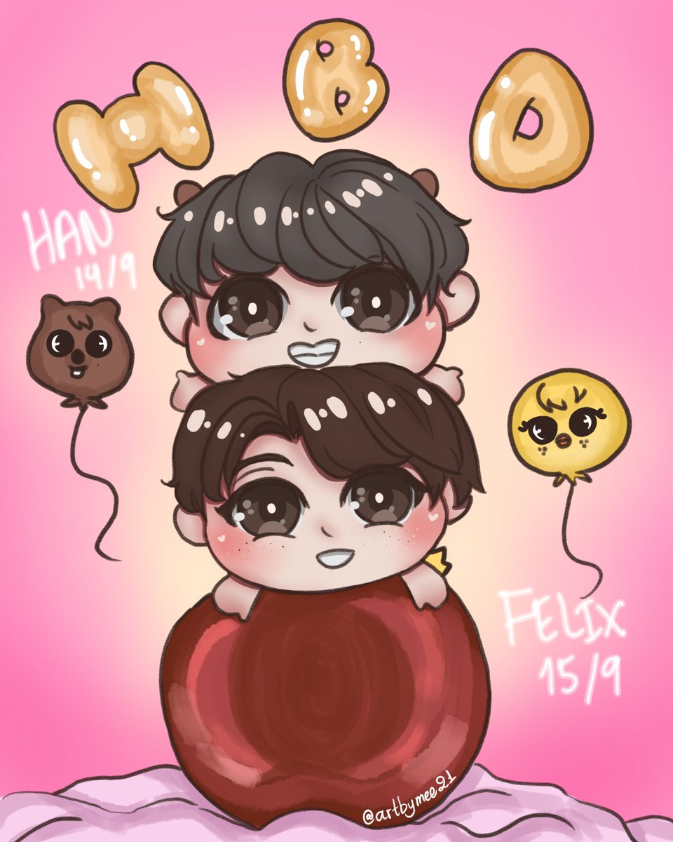 Happy happy birthday for cuties Jannie and Yongbokkie 🤏💓✨ #지구에서23년_지성아_환영해 #HANInALifeTime #HappyHANDay #스물셋_나의햇살_필릭스 #OurBrightSunFelixDay #HappyFelixDay #Straykidsfanart