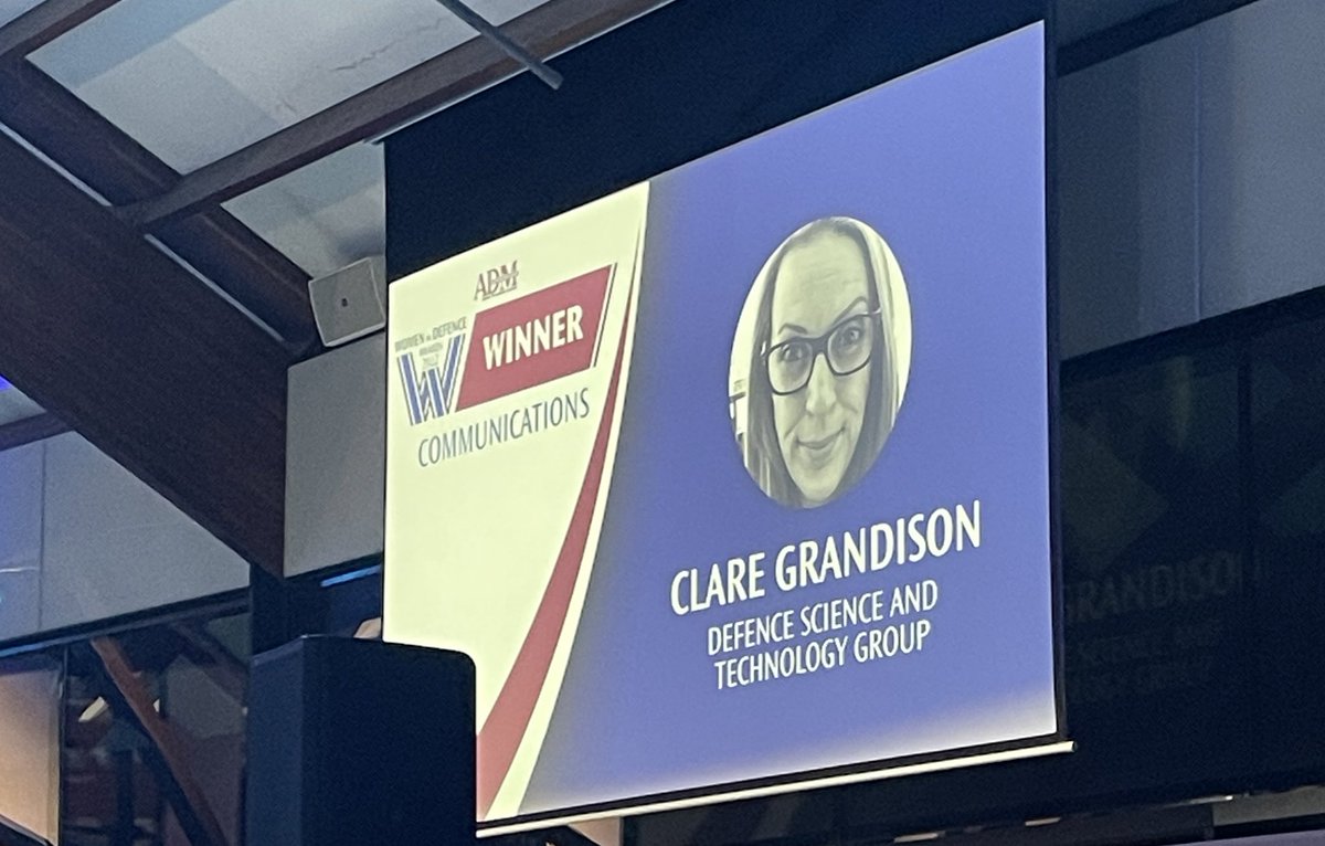 Mark Bazzacco (@markbazzacco) on Twitter photo Congrats to Claire Grandison @the_scintillon from <a href="/DefenceScience/">Defence Science and Technology Group - Australia</a> for taking out the Communications Category Award @ Women in Defence Awards 2022. Congrats to Claire Grandison @the_scintillon from <a href="/DefenceScience/">Defence Science and Technology Group - Australia</a> for taking out the Communications Category Award @ Women in Defence Awards 2022.