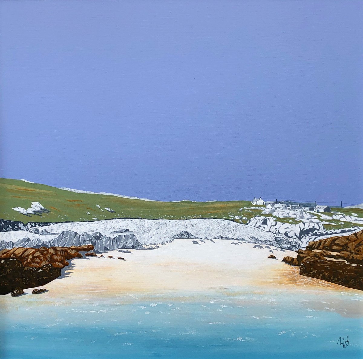 Sandy Bay, Harris is one of Ian Darling’s beautiful paintings currently on show at Marchmont Gallery