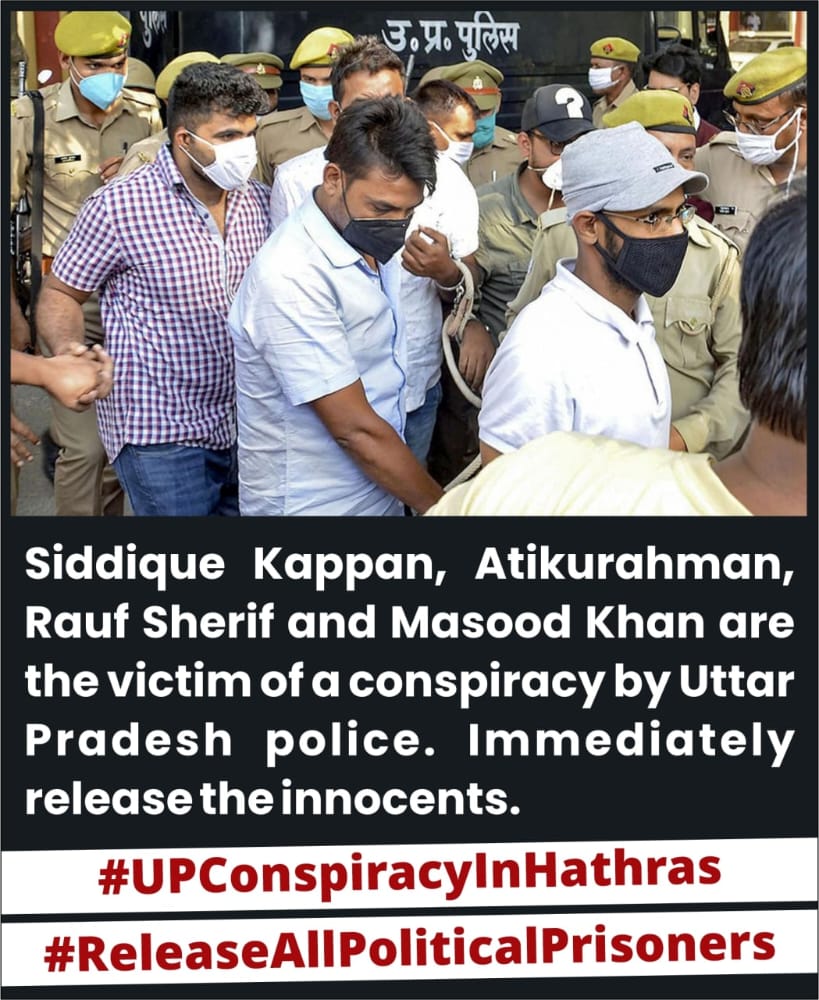 AshfaqGojaria's tweet photo. It is clear from the case information and the accusations made against Kappan that he is an innocent journalist whose work the UP Police does not like.
#UPConspiracyInHathras #ReleaseAllPoliticalPrisoners https://t.co/WjL51HIcIK