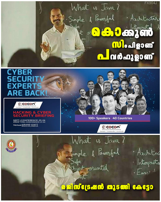 TheKeralaPolice's tweet photo. സൈബർ സുരക്ഷയ്ക്ക് പരിശീലനം നേടാൻ നിങ്ങൾക്കും അവസരം
കൊക്കൂൺ രജിസ്ട്രേഷൻ ആരംഭിച്ചു...
രജിസ്ട്രേഷന് വേണ്ടി https://t.co/wrCGPhw5vB സന്ദ​ർശിക്കാം..

#keralapolice #cocon2022 https://t.co/YF7iQwvotf