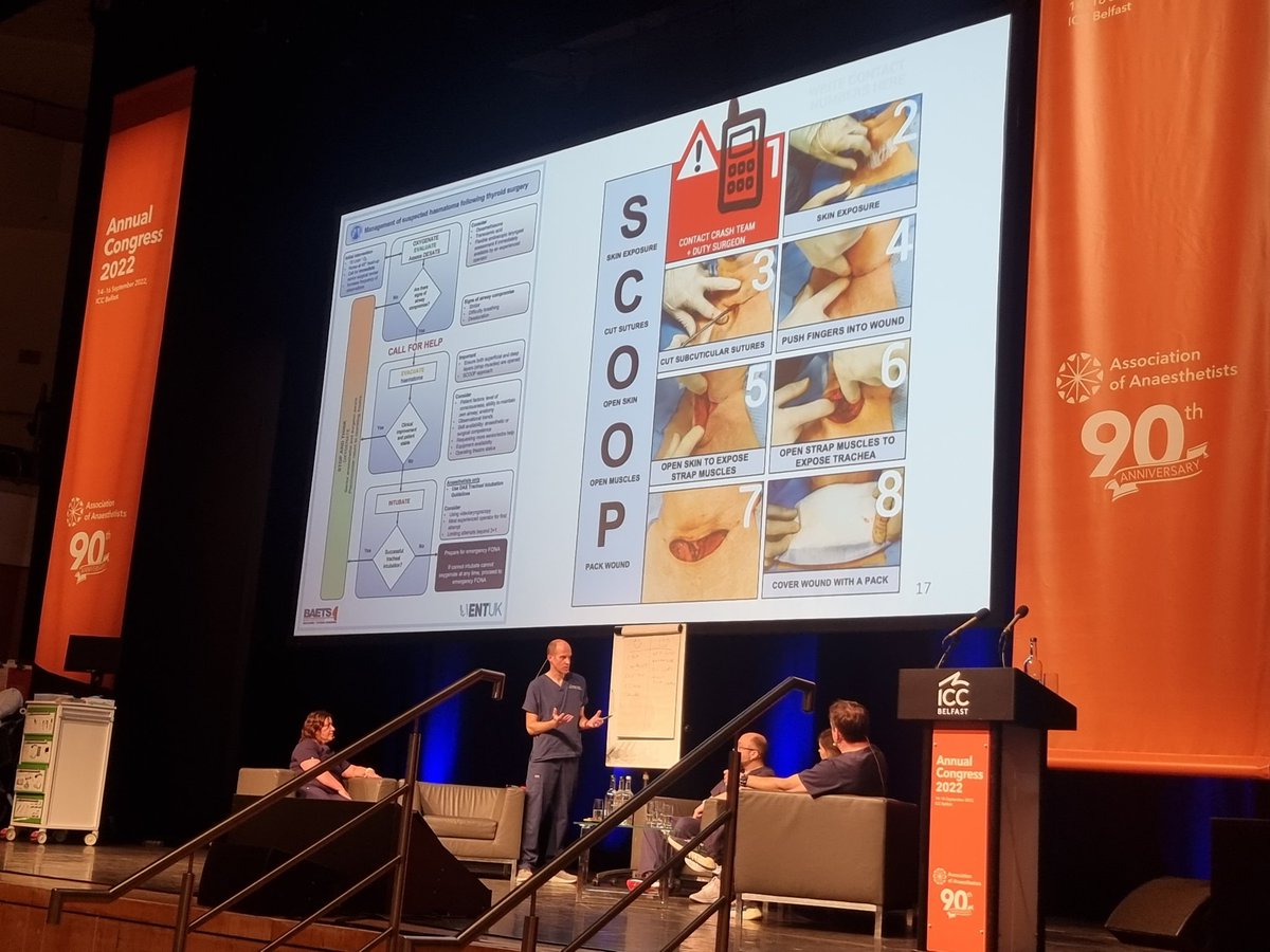 sally_ghazali's tweet photo. Live sim scenario number 2 at #AC2022: post thyroidectomy bleed!

Remember to closely monitor for *DESATS* and be ready to *SCOOP*

@Assoc_Anaes @dasairway @dastrainees @Anaes_Journal @BAETS_UK @ENT_UK @iliff_helen @elboghdadly @dr_imranahmad @TaranTatla2 https://t.co/9um7RWsdqT