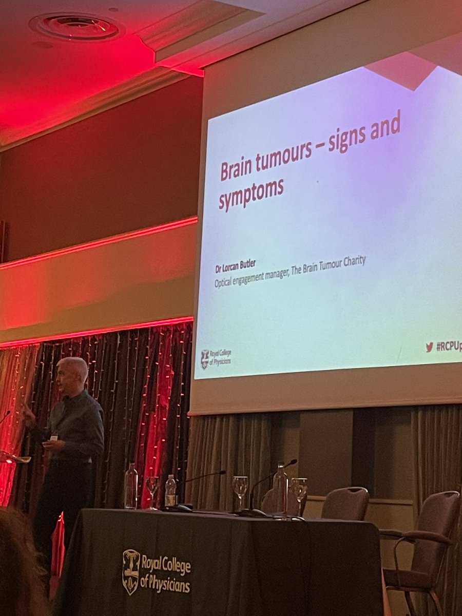 @the16thman Dr Lorcan Butler speaking about Brain tumour awareness & diagnosis @BrainTumourOrg #RCPUpdate @RCPhysicians