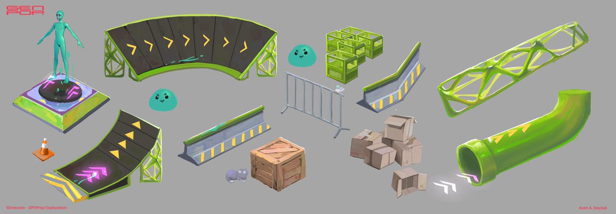 asim_steckel's tweet photo. I got the chance to help out a bit and do some art for #GENPOPInteractive and their #Slimecore project. Had loads of fun with this! Here you can see some early vis dev for the #game and in specific for Claypool's Castle Arena.https://t.co/4YAnU3fXIm
#conceptart #visdev #gameart https://t.co/BJsBF8hzxR