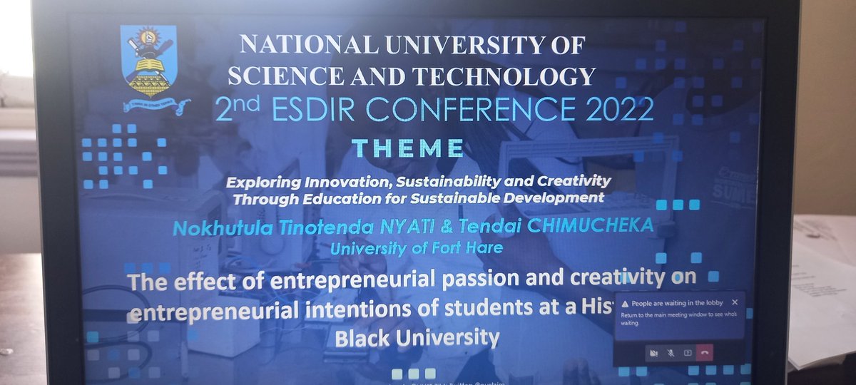 Chimucheka's tweet photo. It was great presenting at the @nustzim 2nd ESDIR Virtual Conference 2022.
Great insights. https://t.co/qOaRkTSYax