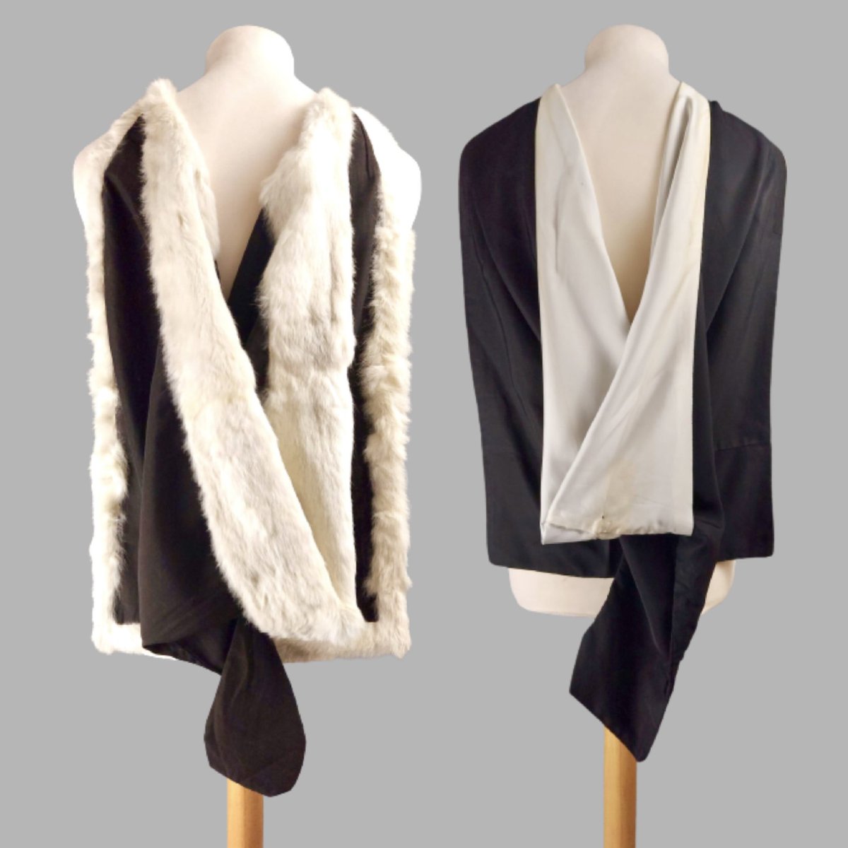 burgonsoc's tweet image. King Charles studied at Cambridge University from 1967. He graduated BA in June 1970 and was awarded MA in August 1975

Examples of these degree hoods in our Archive

BA: [f1] black stuff, part-lined white fur, tippet edged white fur
MA: [f1] black corded silk lined white silk