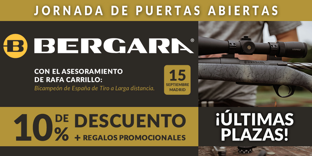 📣 Últimas plazas para la Jornada Bergara! 
➡️ No te pierdas esta cita con Rafa Carrillo!
🎁 Llévate tu REGALO y consigue DESCUENTOS ESPECIALES❗️
📍 Armería Álvarez, C/ Capitán Haya, nº60 - Madrid
👉 bit.ly/3eEDAUZ