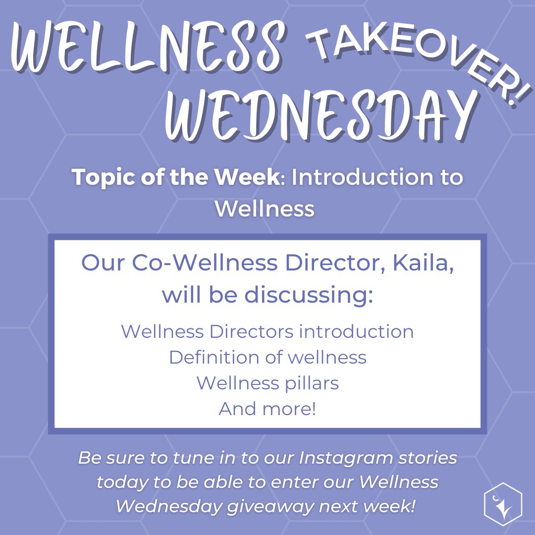 CarletonSciSoc's tweet photo. Happy Wellness Wednesday everyone!!
This week's topic is an introduction to wellness. So tune in to our Instagram stories today to hear from our Co-Wellness Director, Kaila.
Also keep an eye out to learn how you can enter next week's Wellness Wednesday giveaway!! https://t.co/7rUDYHLERW