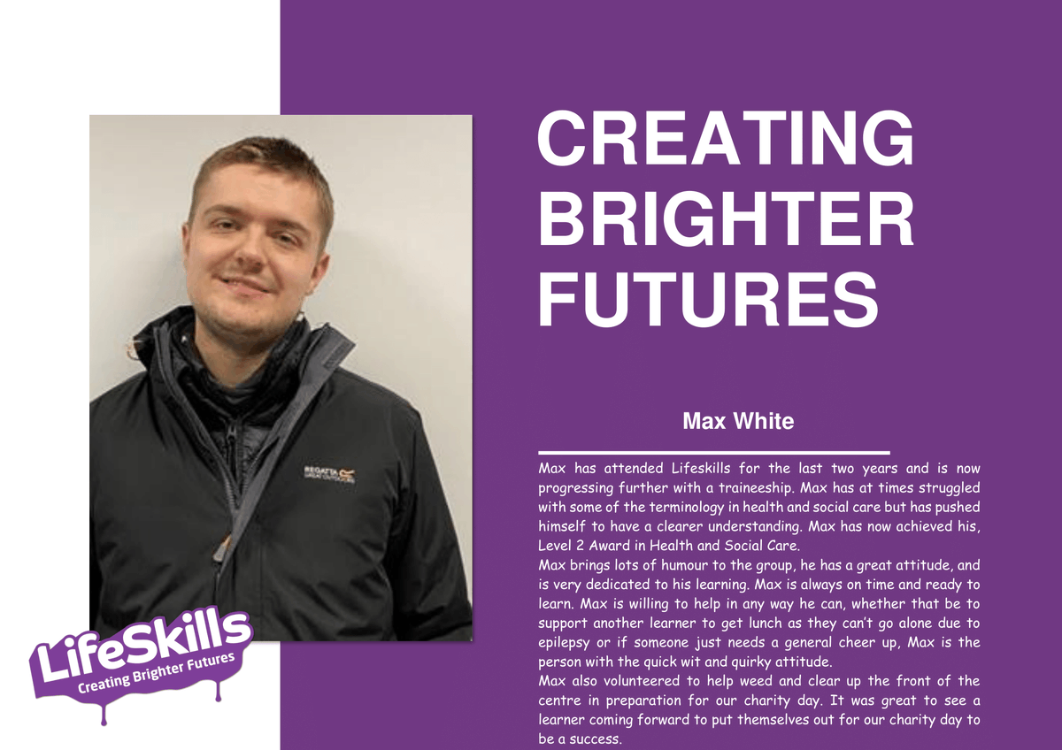 Lifeskills would like to share with you our student successes, please see Max's success story.
If you would like to know more of what Lifeskills has to offer, you can click on the link below.
bit.ly/3saPpap @traineeships <a href="/lowestoft/">lowestoft</a>