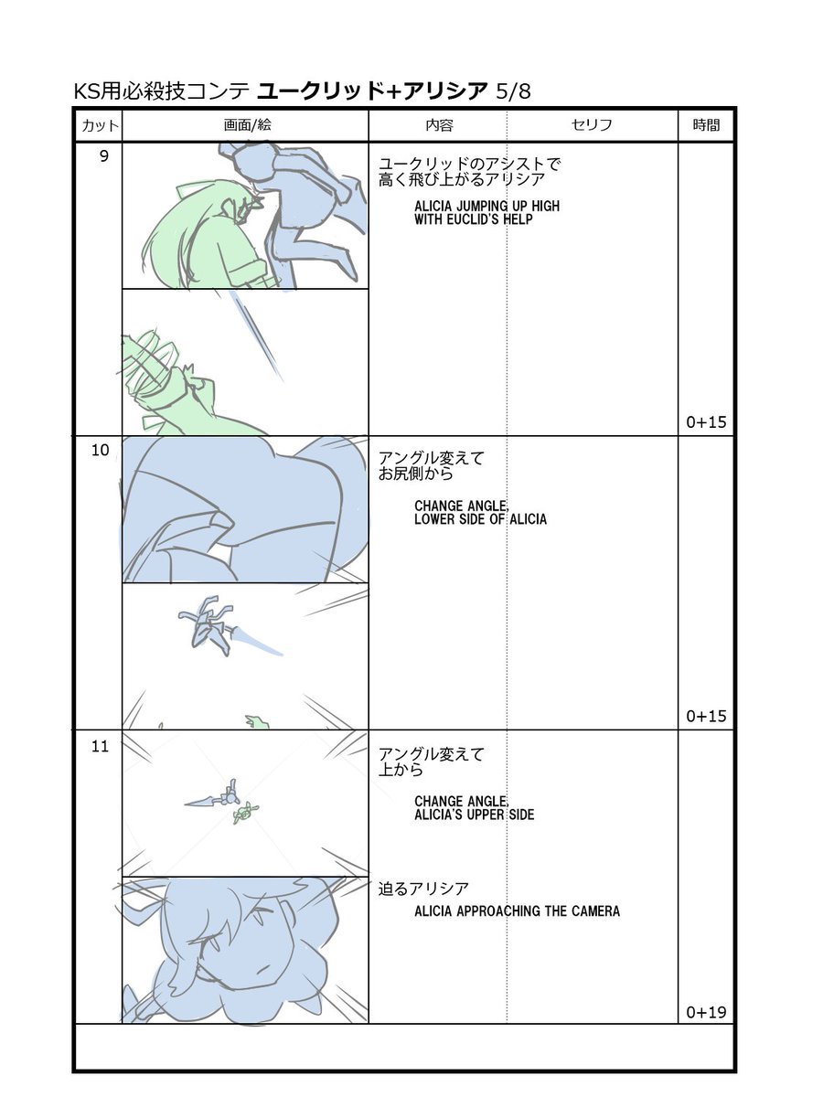 合体技は、
もちろん派手さカッコ良さが大切なのですが・・・

個人的には、
ラストカットの小芝居のように、
「キャラクター」を描く場と活用していきたいです。 